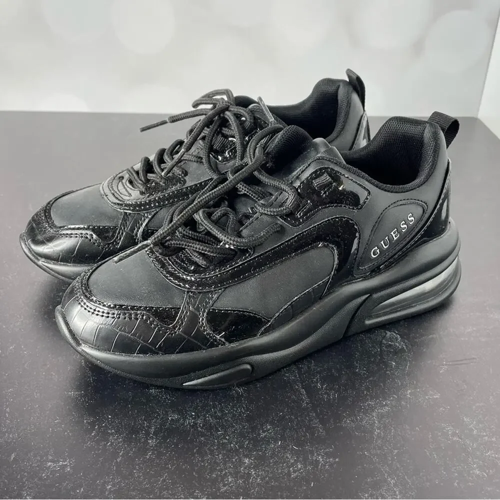 Guess Women's Fever Sneakers Black Sz 5.5